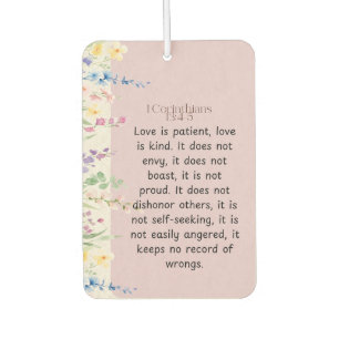 1 Corinthians 13:4-5 Bible Verse Image Air Freshener