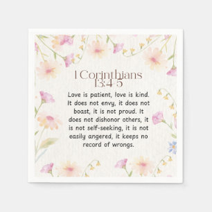 1 Corinthians 13:4-5 Christian Bible Verse Art  Napkin
