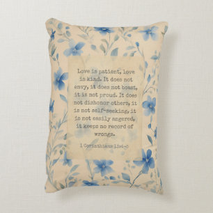 1 Corinthians 13:4–5 Love Is Patient Floral Accent Pillow
