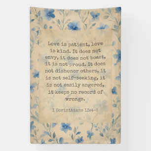 1 Corinthians 13:4–5 Love Is Patient Floral Banner