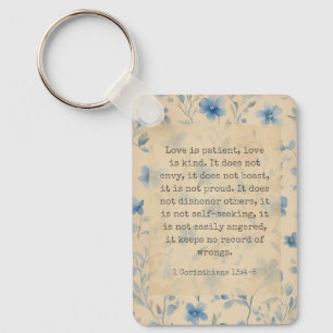 1 Corinthians 13:4–5 Love Is Patient Floral Keychain