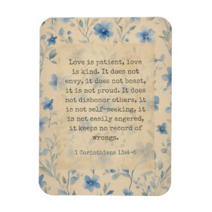 1 Corinthians 13:4–5 Love Is Patient Floral Magnet