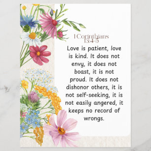 1 Corinthians 13:4-5 Soothing Watercolor Design Flyer