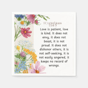 1 Corinthians 13:4-5 Soothing Watercolor Design Napkin