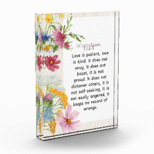 1 Corinthians 13:4-5 Soothing Watercolor Design Photo Block