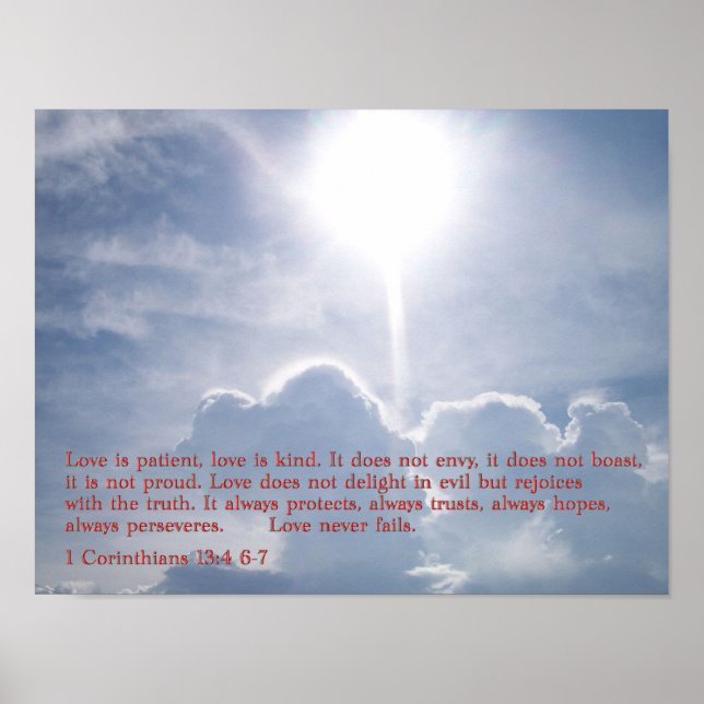 1 Corinthians 13:4 6-7 Clouds Poster (Front)