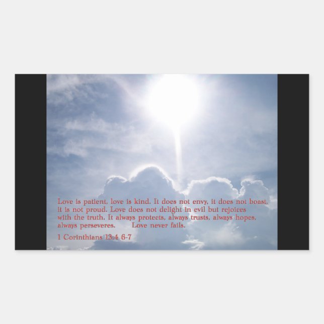 1 Corinthians 13:4 6-7  Clouds Sticker (Front)