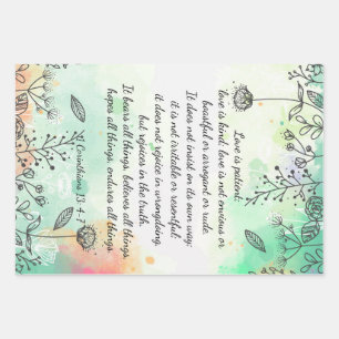1 Corinthians 13: 4-7 Wrapping Paper Sheet