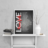 1 Corinthians 13:4-8 Bible Verse, Chalk & Red
