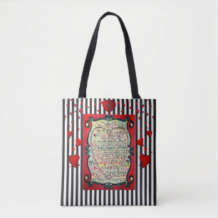 1 Corinthians 13:4-8 Love Is bible verse tote bag
