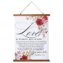1 Corinthians 13:4-8 Love is Patient Bible Floral