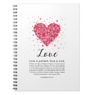 1 Corinthians 13:4-8 Love is Patient, Love is Kind Notebook
