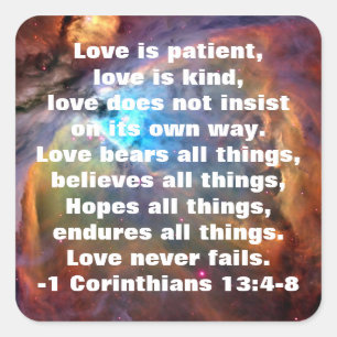 1 Corinthians 13:4-8 Sticker
