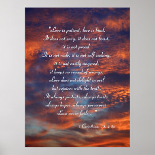 1 Corinthians 13; 4-8a   Inspirational Poster