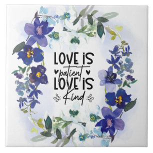 1 Corinthians 13:4 Love is Patient Bible Verse Tile