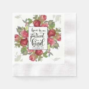 1 Corinthians 13:4 Love is Patient Love is Kind Napkin