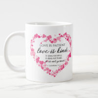 1 Corinthians 13:4 Love is Patient Pink Hearts