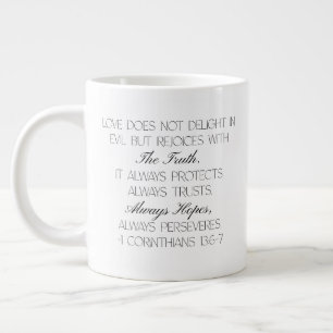 1 Corinthians 13:6-7 Hope Bible Verse Mug 