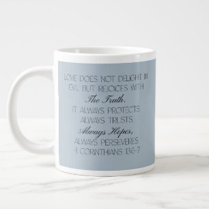 1 Corinthians 13:6-7 Hope Bible Verse Mug 