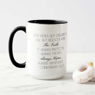 1 Corinthians 13:6-7 Hope Bible Verse Mug 