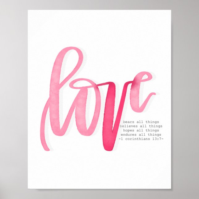 1 Corinthians 13:7 - Love Bears All - Poster (Front)