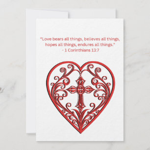 1 CORINTHIANS 13:7 LOVE BEARS ALL THINGS HOLIDAY CARD