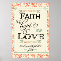 1 Corinthians 13 Faith Hope Love Poster
