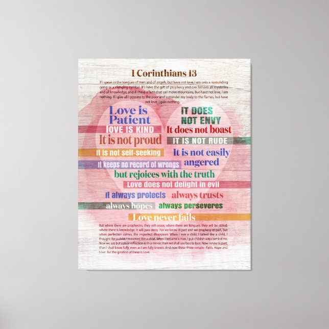 1 Corinthians 13 - Love Canvas Print (Front)