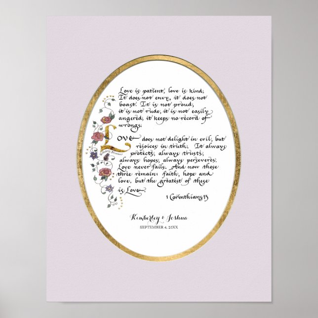 1 Corinthians 13, Love Chapter Christian Scripture Poster (Front)