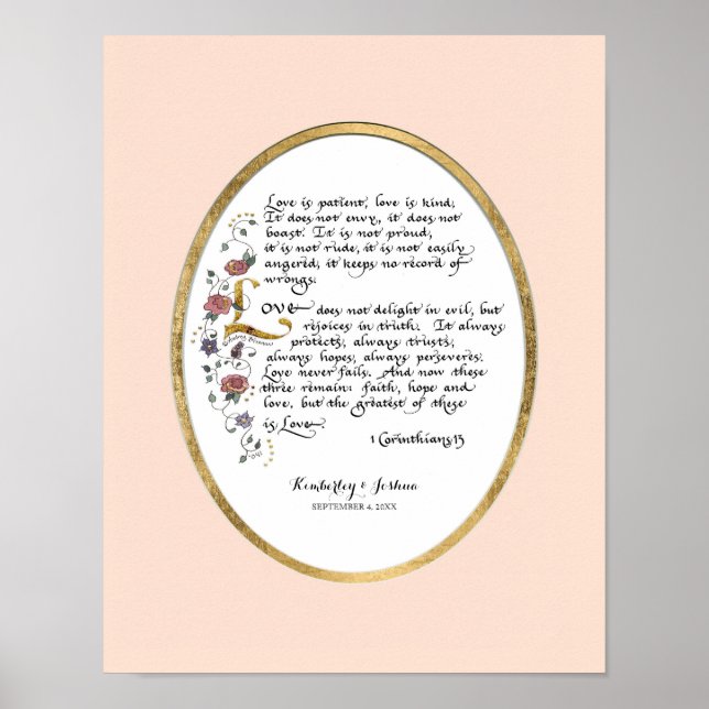 1 Corinthians 13, Love Chapter Christian Scripture Poster (Front)