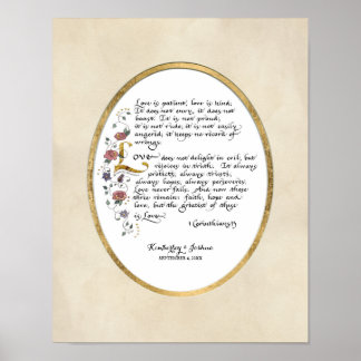 1 Corinthians 13, Love Chapter Christian Scripture Poster