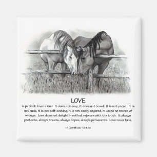 1 Corinthians 13: Love, Horses in Pencil Magnet