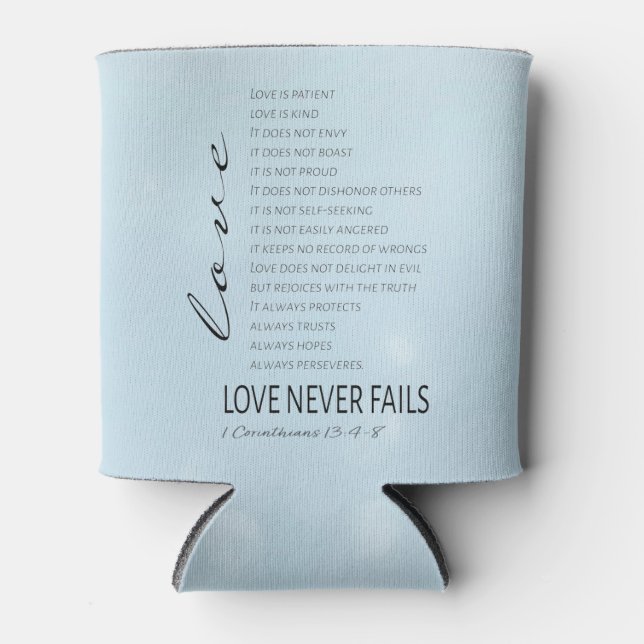1 Corinthians 13 Love is Bible Verse Can Cooler (Front)
