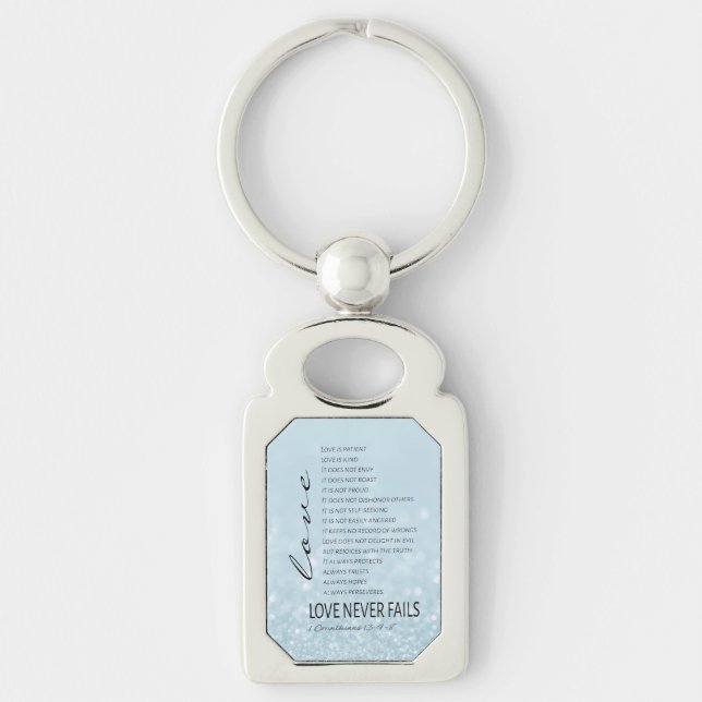 1 Corinthians 13 Love is Bible Verse Keychain (Front)