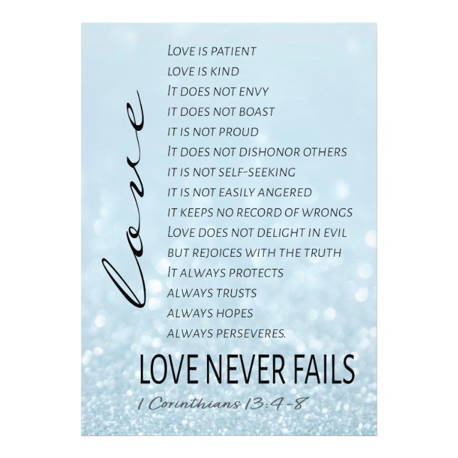 1 Corinthians 13 Love is Bible Verse Photo Print (Front)