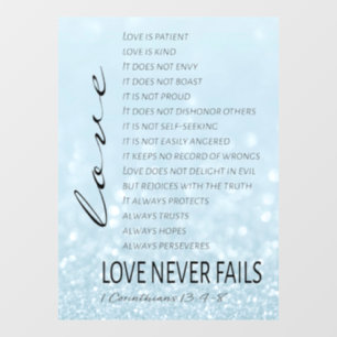 1 Corinthians 13 Love is Bible Verse Window Cling