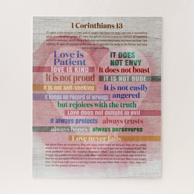 1 Corinthians 13 - Love Jigsaw Puzzle (Vertical)