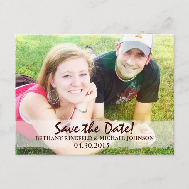 1 Corinthians 13 Photo Save-the-Date Postcard (Front)