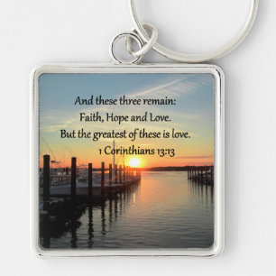 1 CORINTHIANS 13 SUNSET DESIGN KEYCHAIN