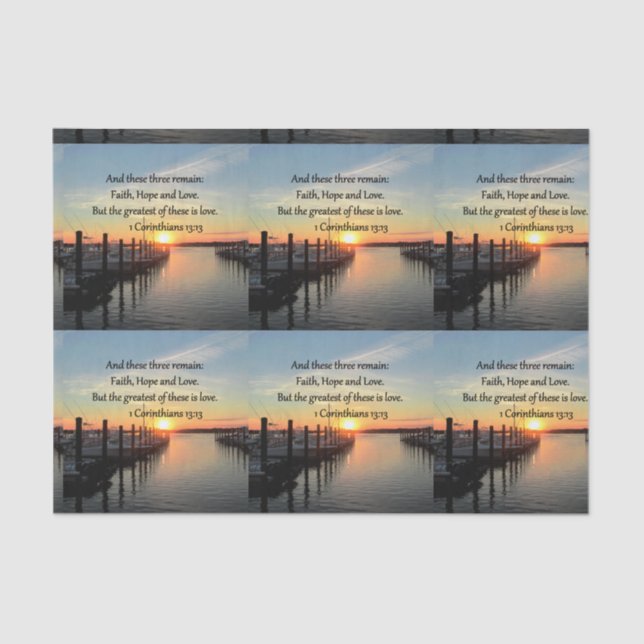 1 CORINTHIANS 13 SUNSET DESIGN TISSUE PAPER (Front)