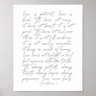 1 Corinthians 13 thin script Poster
