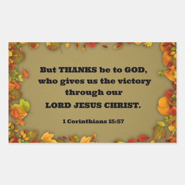 1 Corinthians 15:57 But thanks be to God, who... Sticker (Front)