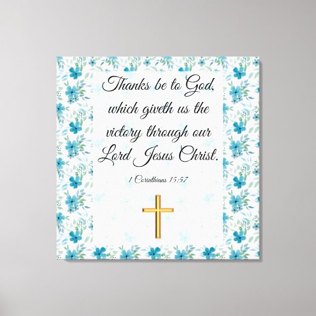 1 Corinthians 15:57  Canvas Print (Front)