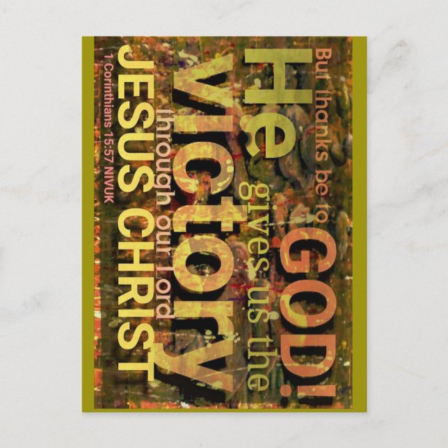 1 Corinthians 15:57 nivuk Postcard (Front)