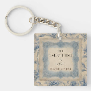 1 Corinthians 16:14 Do Everything in Love Vintage Keychain