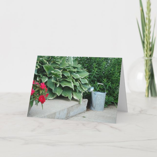 1 Corinthians 3:7, Watering Can & Plants Card (Front)