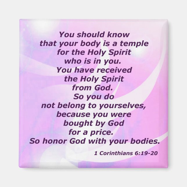 1 Corinthians 6:19-20 Magnet (Front)
