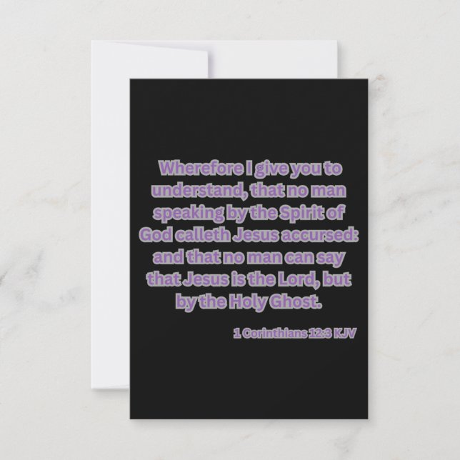 1 Corinthiens 12:3 KJV Bible Verse Carte de voeux (Devant)