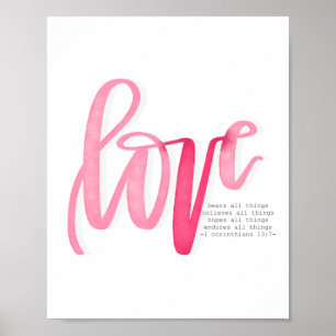 1 Corinthiens 13:7 - Amour Ours Tous - Poster