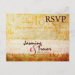 1 Corinthiens 13 Carte postale RSVP avec repas